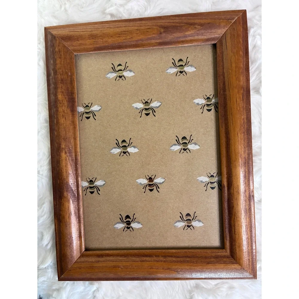 Vintage Solid Oak Wooden Picture Frame Brown Rustic Decor 5x7